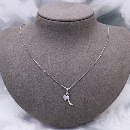 Warm Fortune Sparkling Axe Pendant Necklace for Women: 18K Gold Plated, Adjustable Chain (18"+2") with Sparkling CZ | A Dazzling Statement for Glamorous Events