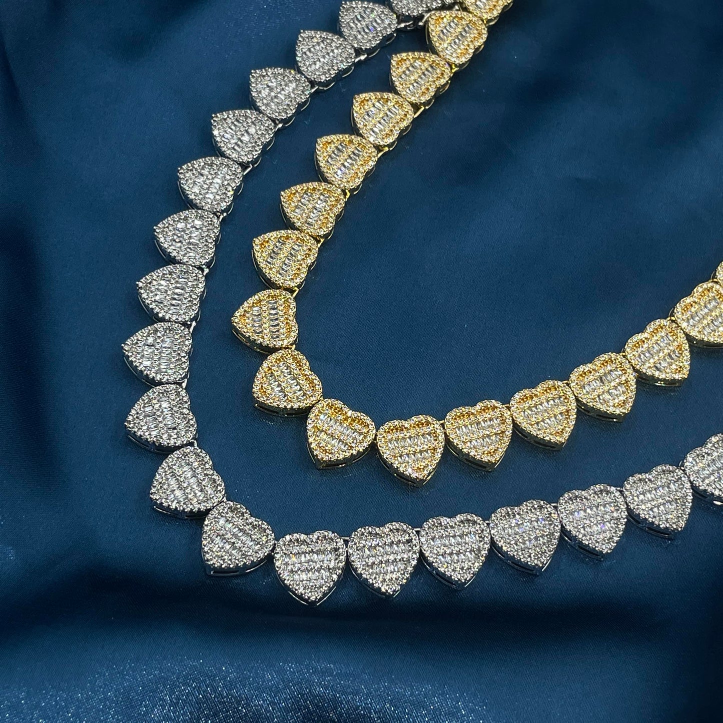 Warm Fortune Tennis Chain Necklace for Women Men,Iced Out Gold Plated Cubic Zirconia,18inch Chain,Hip Hop Street Style Fashion Jewelry