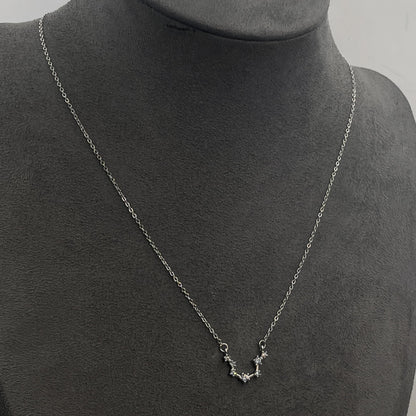 Warm Fortune Zodiac Pendant Necklace for Women,Cubic Zirconia,18K Gold Plated Sterling Silver, 18 inch + 2inch Chain