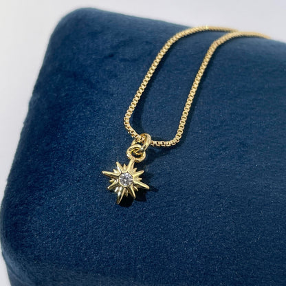 Warm Fortune Cubic Zirconia Pendant Necklace for Women,18K Gold Plated,18 inch + 2inch Chain