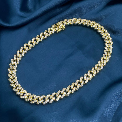 Warm Fortune Cuban Link Chain Necklace,16 Inch Gold Plated Cubic Zirconia, Hip Hop Jewelry for Men Women,Hip Hop Street Style Fashion Jewelry