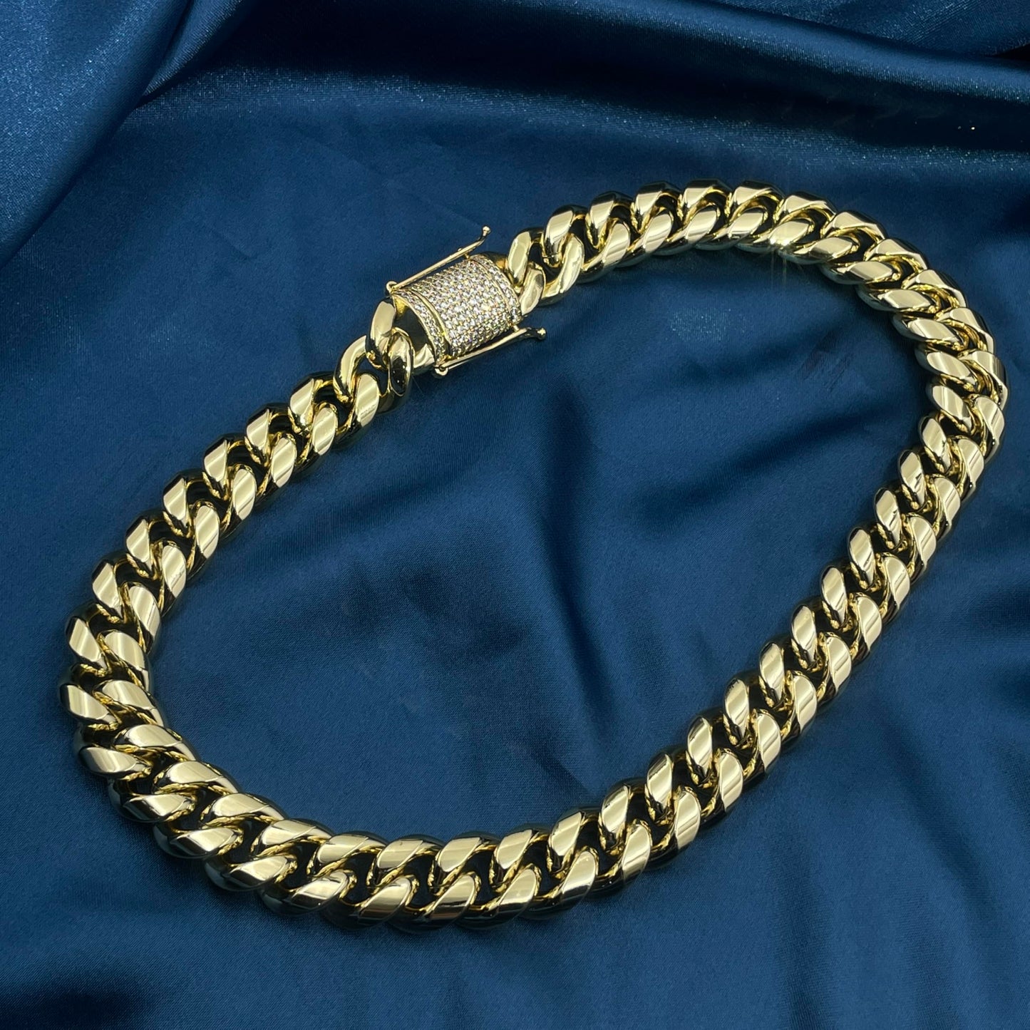 Warm Fortune Cuban Link Chain Necklace,24 Inch Gold Plated Cubic Zirconia, Hip Hop Jewelry for Men Women,Hip Hop Street Style Fashion Jewelry