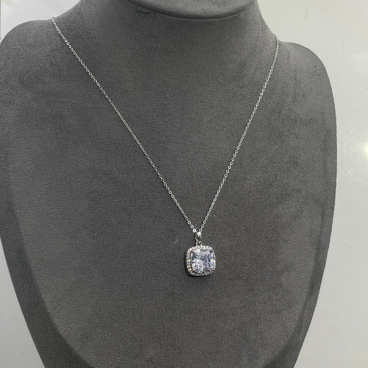 Warm Fortune Cubic Zirconia Pendant Necklace for Women,18K Gold Plated Sterling Silver, 16 inch + 2inch Chain