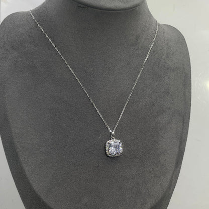 Warm Fortune Cubic Zirconia Pendant Necklace for Women,18K Gold Plated Sterling Silver, 16 inch + 2inch Chain