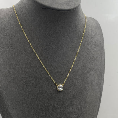 Warm Fortune Cubic Zirconia Pendant Necklace for Women,18K Gold Plated,16 inch + 2inch Chain