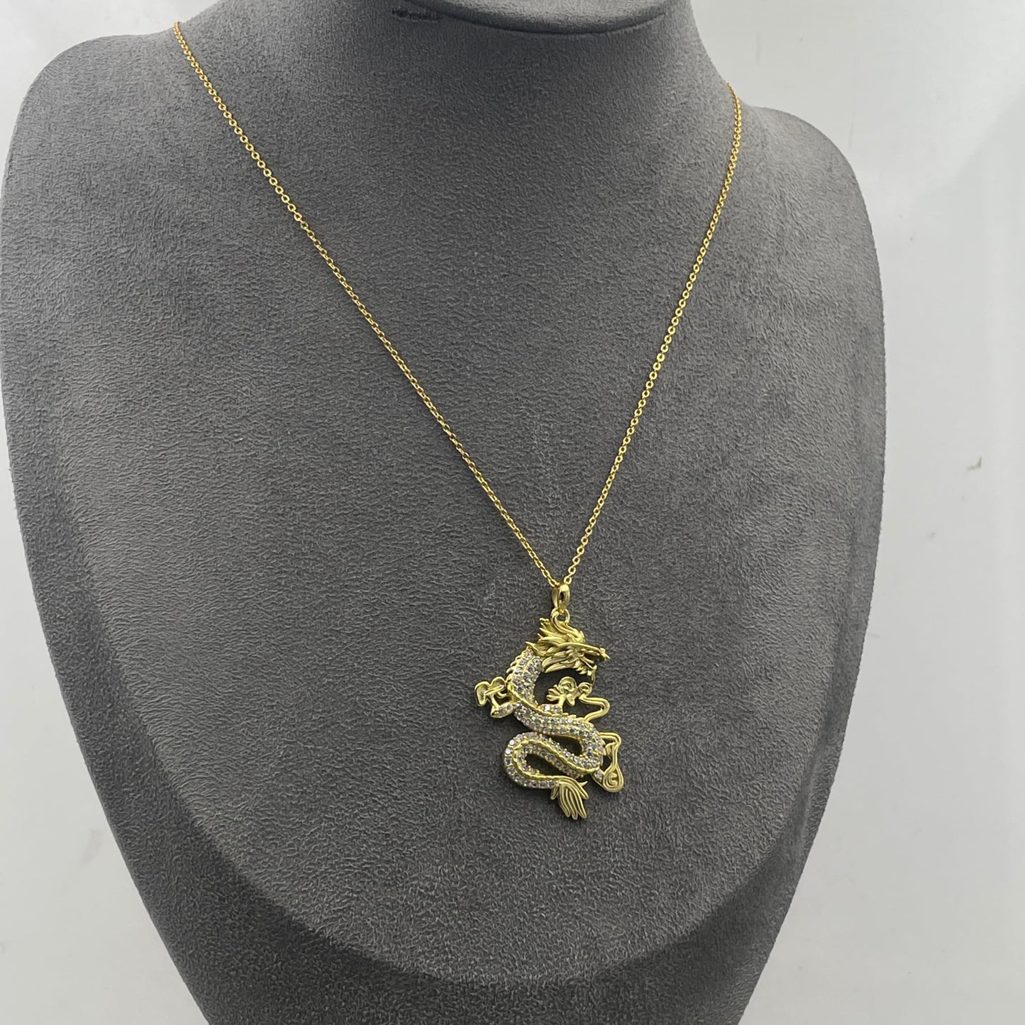 Warm Fortune Cubic Zirconia Pendant Necklace for Women,18K Gold Plated Sterling Silver, 16 inch + 2inch Chain