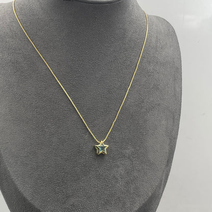 Warm Fortune Cubic Zirconia Pendant Necklace for Women,18K Gold Plated,16 inch + 2inch Chain