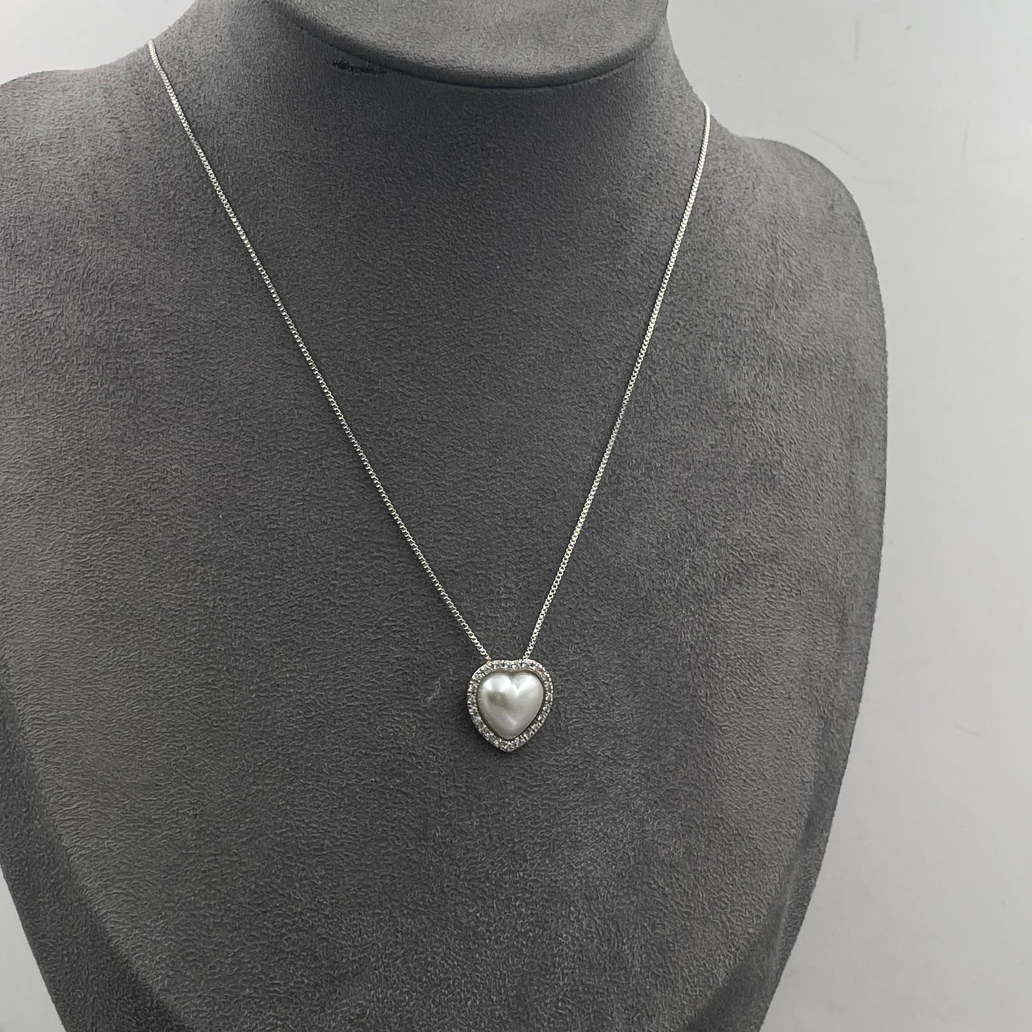 Warm Fortune Cubic Zirconia Pendant Necklace for Women,18K White Gold Plated,18 inch + 2inch Chain