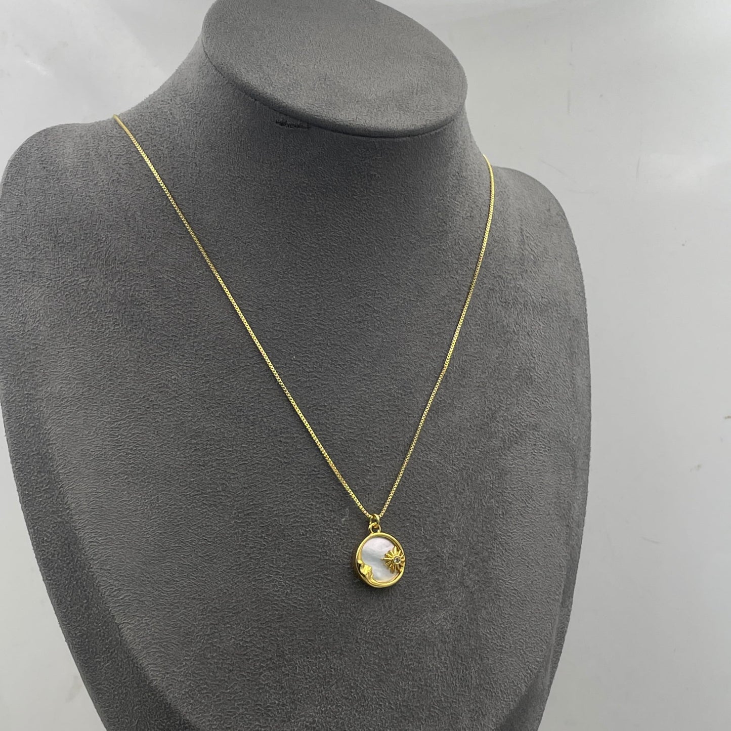 Warm Fortune Cubic Zirconia Pendant Necklace for Women,18K Gold Plated,16 inch + 2inch Chain