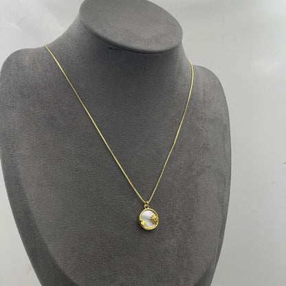 Warm Fortune Cubic Zirconia Pendant Necklace for Women,18K Gold Plated,16 inch + 2inch Chain