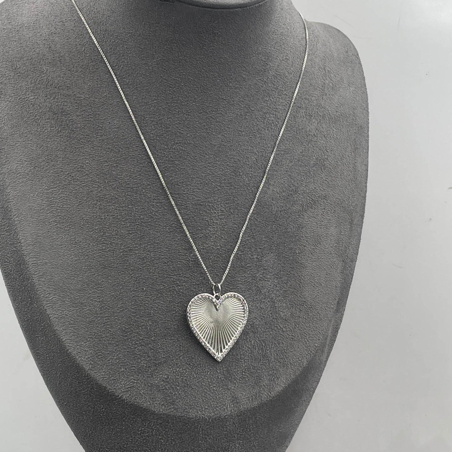 Warm Fortune Cubic Zirconia Pendant Necklace for Women,18K White Gold Plated,18 inch + 2inch Chain