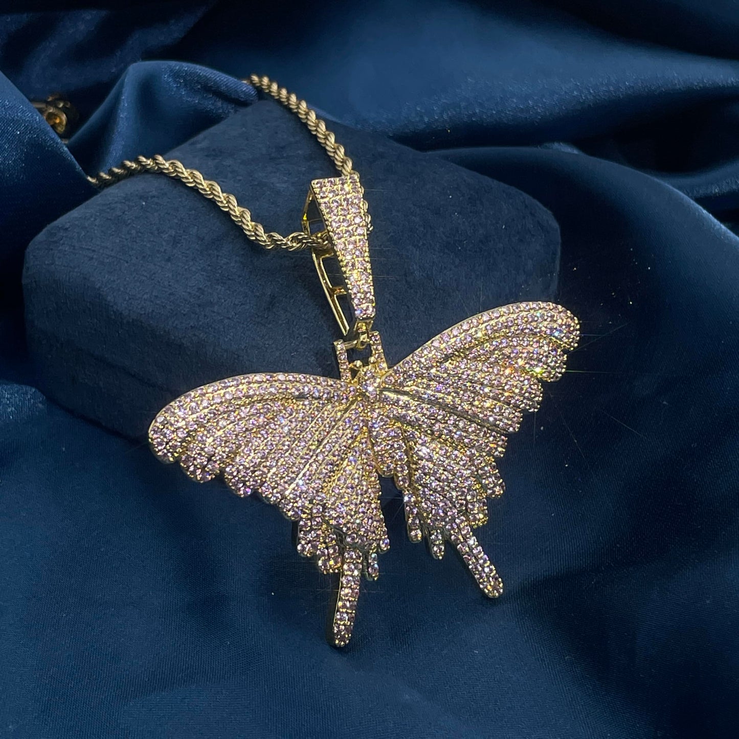 Warm Fortune Hip Hop Pendant Necklace for Women Men,Gold Plated Cubic Zirconia,18+2inch Chain,Street Style Fashion Jewelry