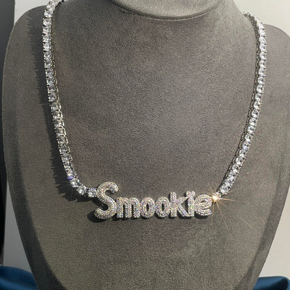 Warm Fortune Tennis Chain Necklace for Women Men,Iced Out Gold Plated Cubic Zirconia,18+2inch Chain,Hip Hop Street Style Fashion Jewelry