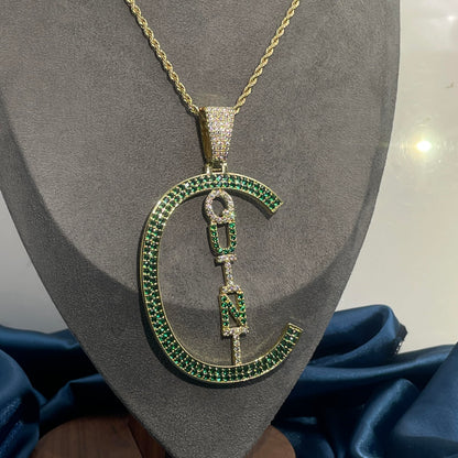 Warm Fortune Hip Hop Pendant Necklace for Women Men,Gold Plated Cubic Zirconia,18+2inch Chain,Street Style Fashion Jewelry