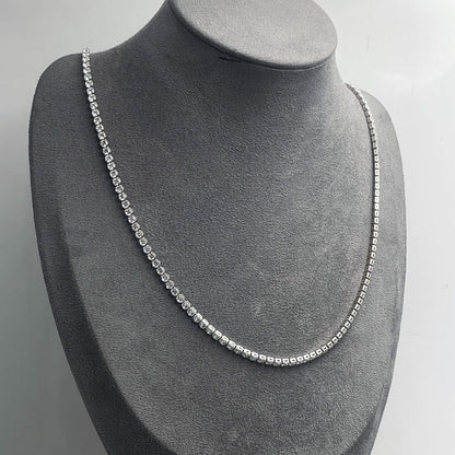 Warm Fortune 18K White Gold Plated Round CZ Tennis Necklace