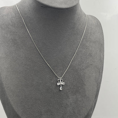 Warm Fortune Cubic Zirconia Pendant Necklace for Women,18K White Gold Plated,18 inch + 2inch Chain