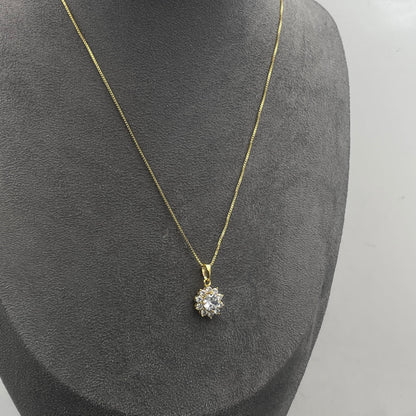 Warm Fortune Cubic Zirconia Pendant Necklace for Women,18K Gold Plated,16 inch + 2inch Chain