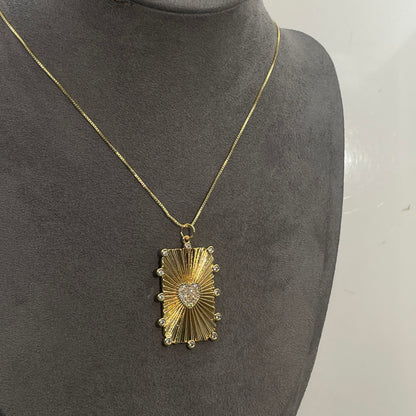 Warm Fortune Hip Hop Pendant Necklace for Women Me,Gold Plated Cubic Zirconia,18+2inch Chain,Street Style Fashion Jewelry