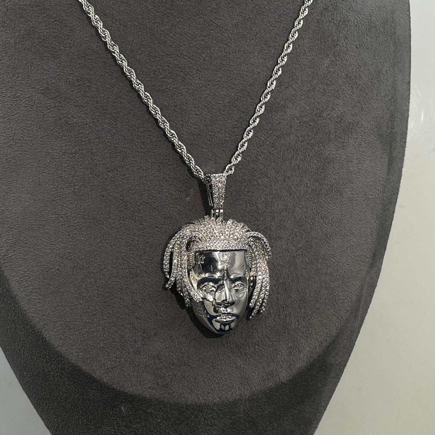 Warm Fortune Hip Hop Pendant Necklace for Women Men,Gold Plated Cubic Zirconia,18+2inch Chain,Street Style Fashion Jewelry