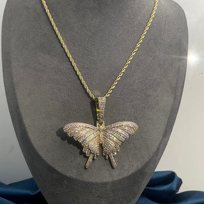 Warm Fortune Hip Hop Pendant Necklace for Women Men,Gold Plated Cubic Zirconia,18+2inch Chain,Street Style Fashion Jewelry