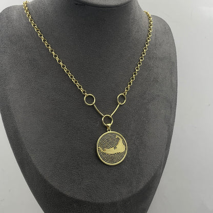 Warm Fortune Cubic Zirconia Pendant Necklace for Women,18K Gold Plated,16 inch + 2inch Chain