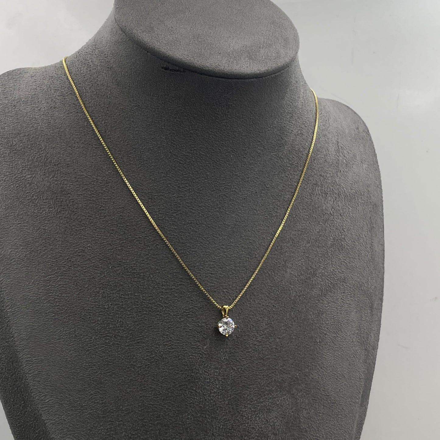 Warm Fortune Cubic Zirconia Pendant Necklace for Women,18K Gold Plated,16 inch + 2inch Chain