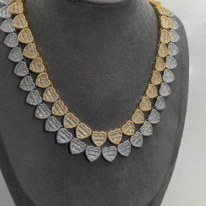 Warm Fortune Tennis Chain Necklace for Women Men,Iced Out Gold Plated Cubic Zirconia,18inch Chain,Hip Hop Street Style Fashion Jewelry