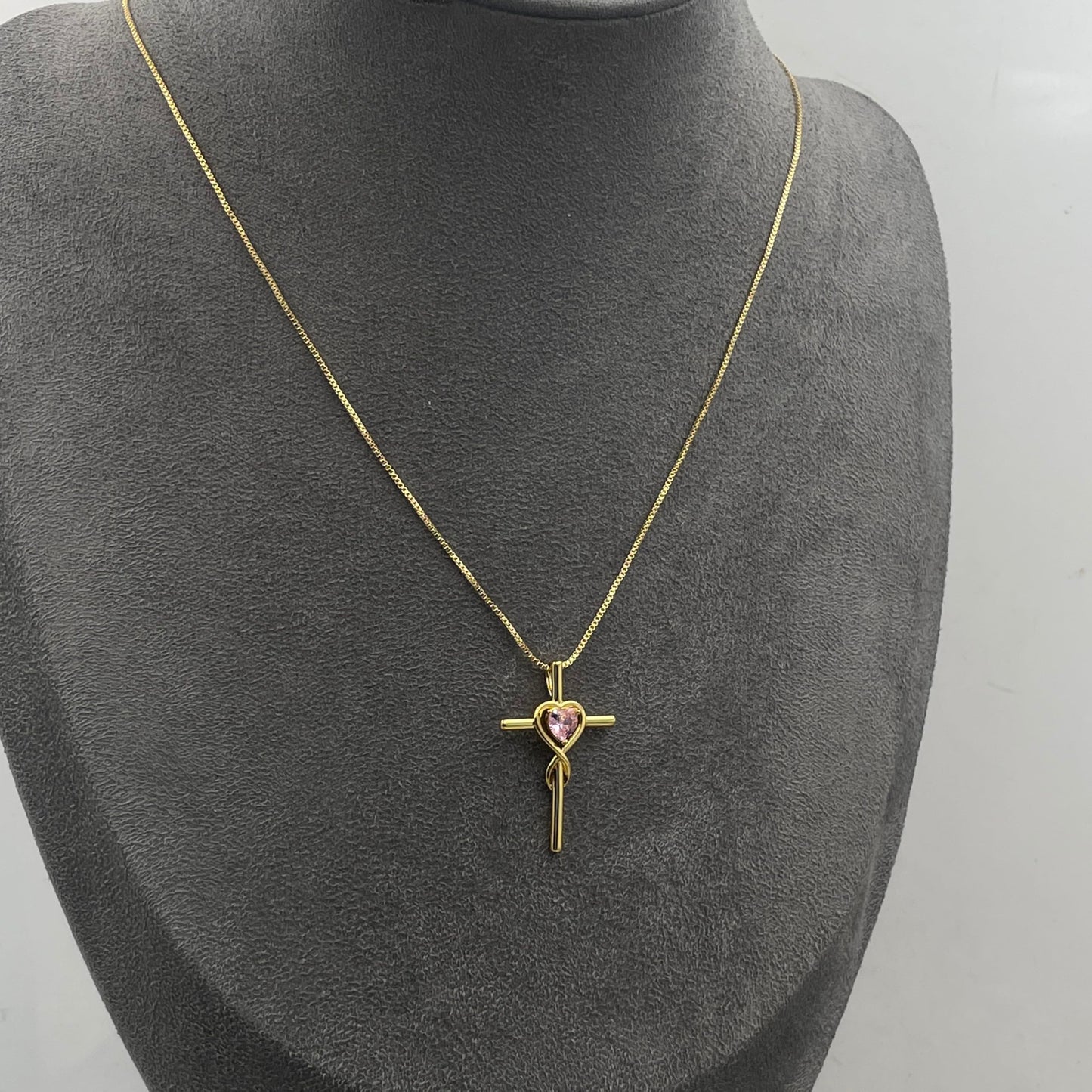 Warm Fortune Cubic Zirconia Pendant Necklace for Women,18K Gold Plated,18 inch + 2inch Chain