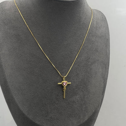 Warm Fortune Cubic Zirconia Pendant Necklace for Women,18K Gold Plated,18 inch + 2inch Chain