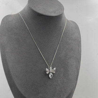 Warm Fortune Cubic Zirconia Pendant Necklace for Women,18K White Gold Plated,18 inch + 2inch Chain