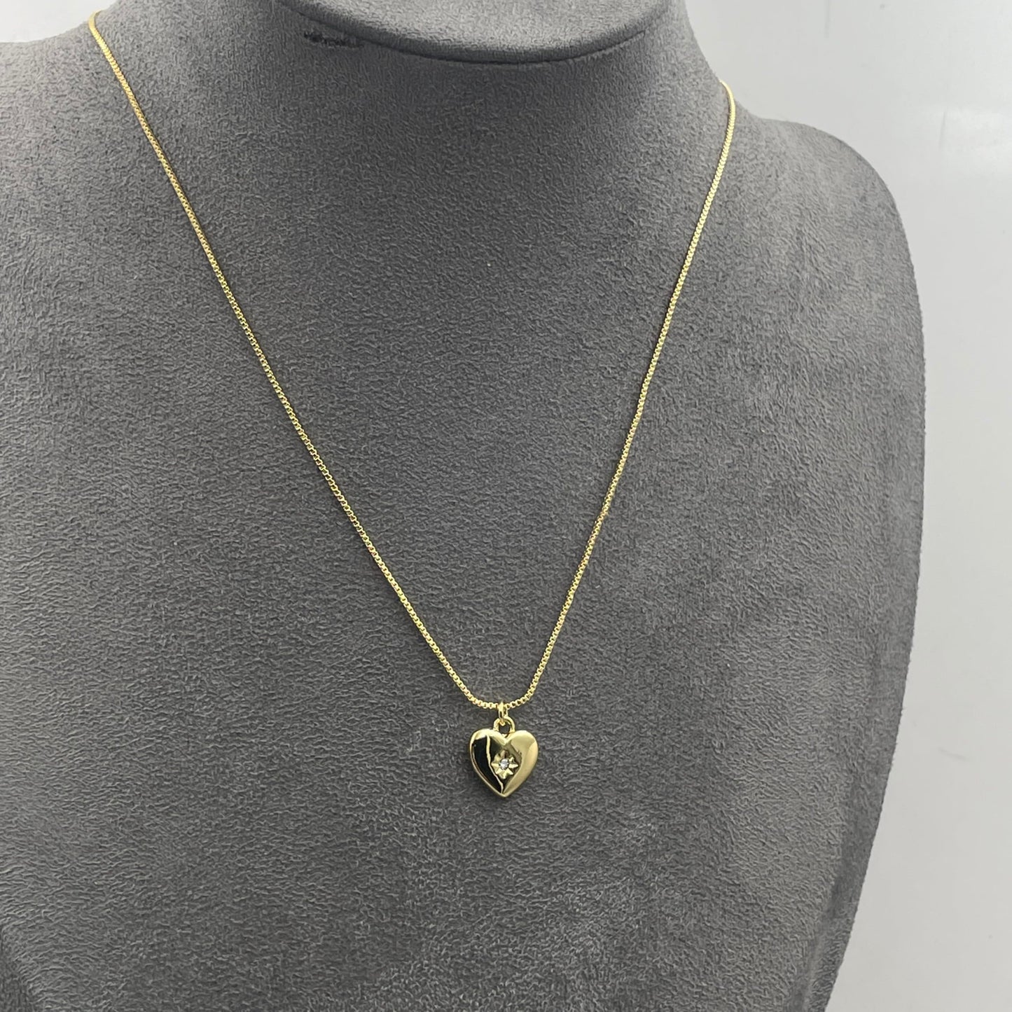 Warm Fortune Cubic Zirconia Pendant Necklace for Women,18K Gold Plated,16 inch + 2inch Chain